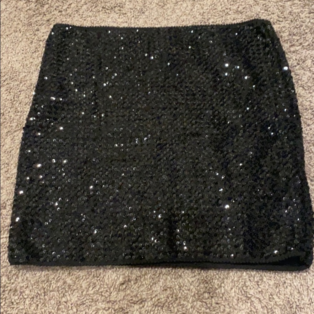 Black sequin skirt